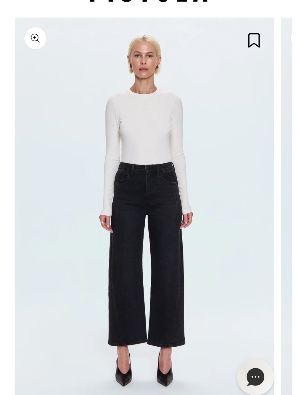 pistola Black High-Rise Wide Leg Jeans